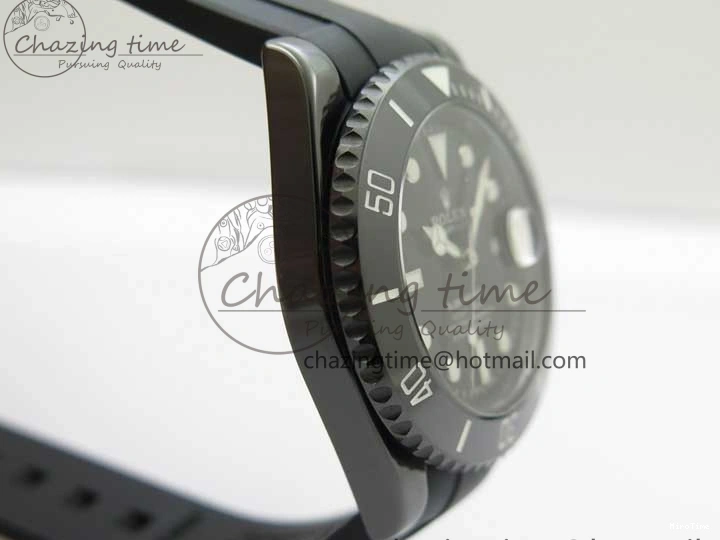 MiroTime 0122 Submariner 40mm Black Ceramic 5GF Best Edition Black Dial on Black Rubber Strap SA Unique 2464
